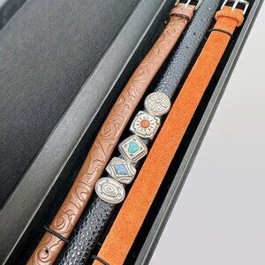 Leather Bracelet, Slide Bracelet, Interchangeable, South Western, Prerogatives